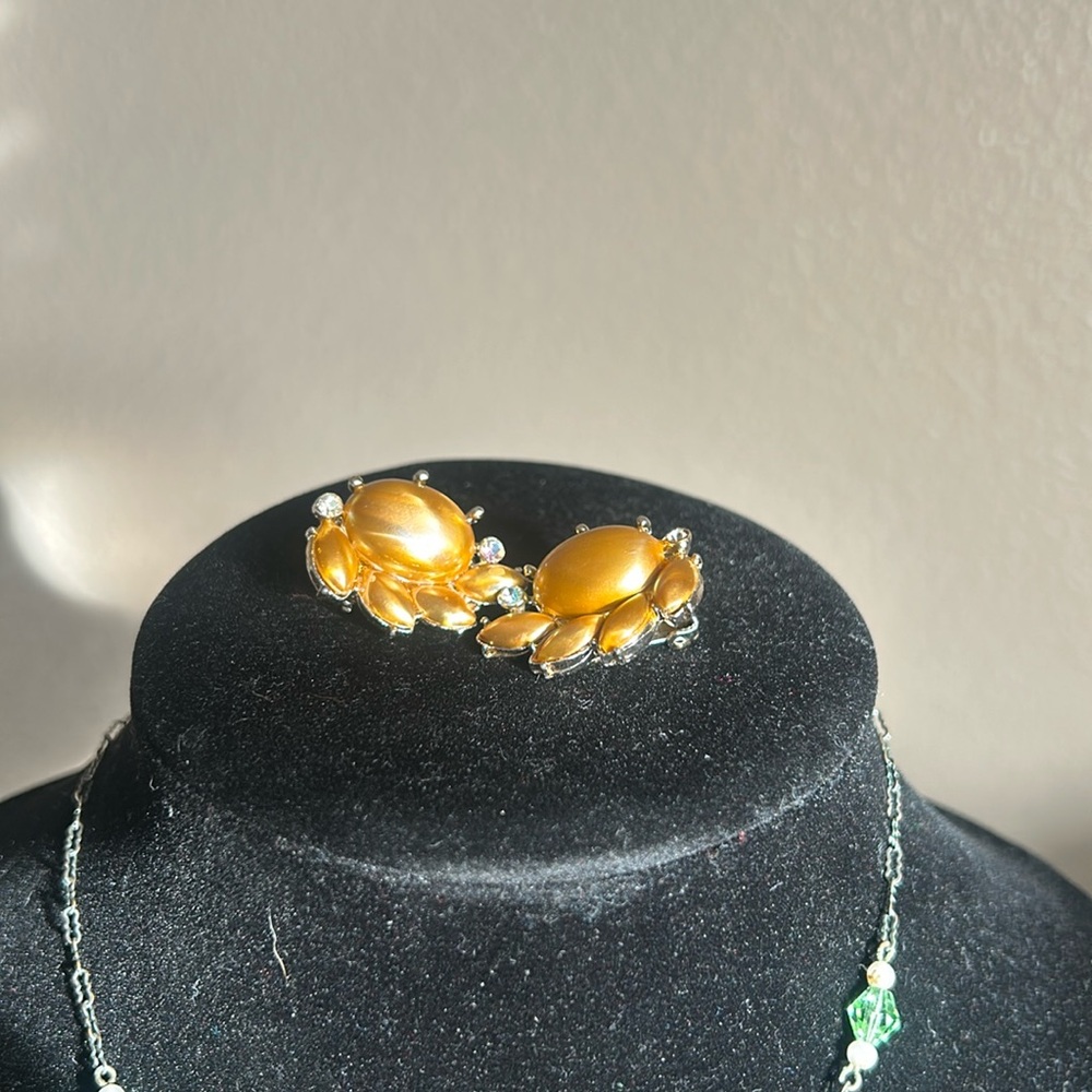 Gold clip on earrings